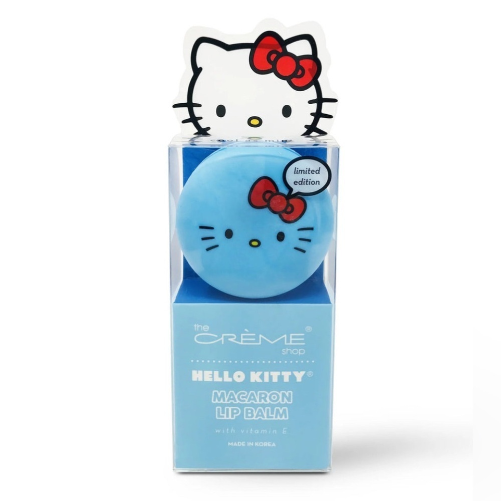 NIB The Crème Shop x Hello Kitty Macaron Lip Balm Limited Edition Cool As Mint